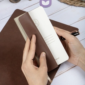 4016-KREM Vegan Deri 9x18 cm Esnek Kapak Defter - görsel 2