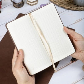 4016-KREM Vegan Deri 9x18 cm Esnek Kapak Defter - görsel 3