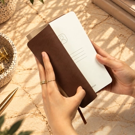 4015-KREM Yumuşak Vegan Deri Kapak 12x19 cm Günlük Ajanda - görsel 5
