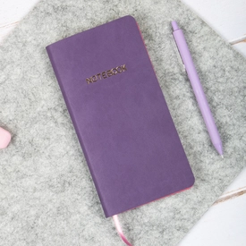4016-MOR Vegan Deri 9x18 cm Esnek Kapak Defter - görsel 1