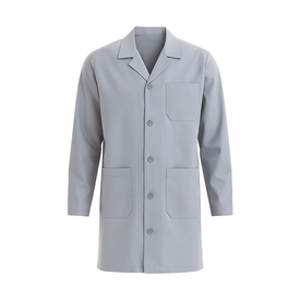 Unisex İş Önlüğü Düğmeli Gri