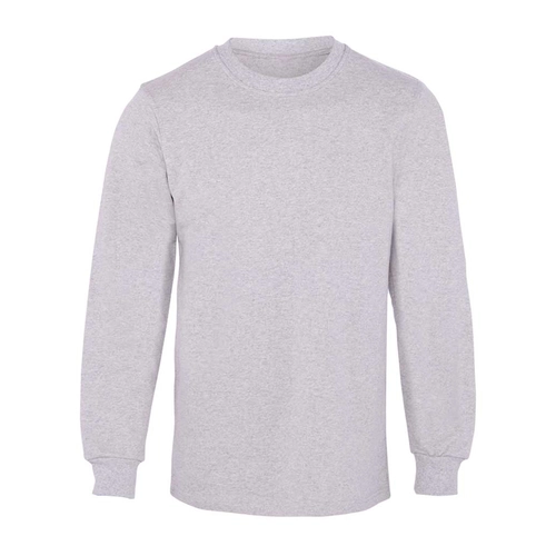9862-GRI-L Bisiklet Yaka Open End Basic Uzun Kol Tişört